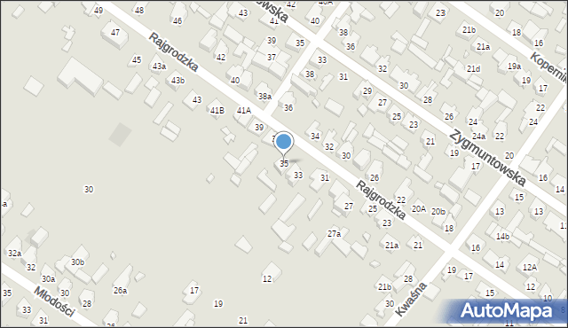 Augustów, Rajgrodzka, 35, mapa Augustów