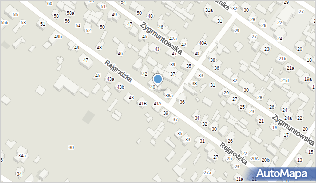 Augustów, Rajgrodzka, 40a, mapa Augustów