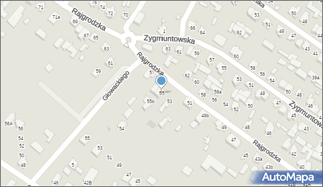 Augustów, Rajgrodzka, 55, mapa Augustów