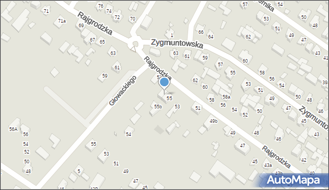 Augustów, Rajgrodzka, 55a, mapa Augustów