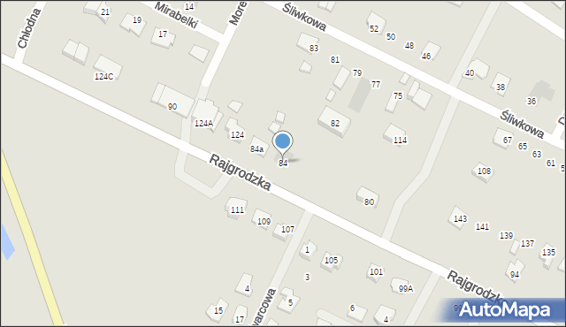 Augustów, Rajgrodzka, 84, mapa Augustów