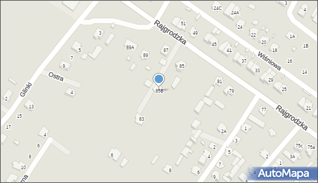 Augustów, Rajgrodzka, 85B, mapa Augustów