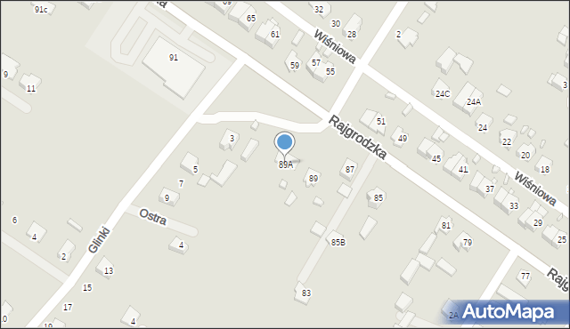 Augustów, Rajgrodzka, 89A, mapa Augustów