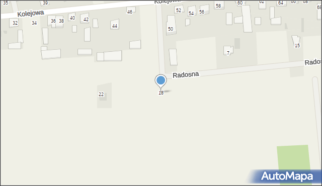 Augustówka, Radosna, 18, mapa Augustówka