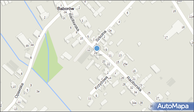 Baborów, Raciborska, 18, mapa Baborów