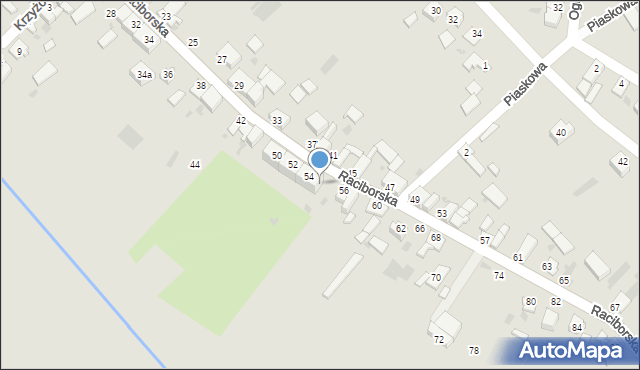 Baborów, Raciborska, 54B, mapa Baborów