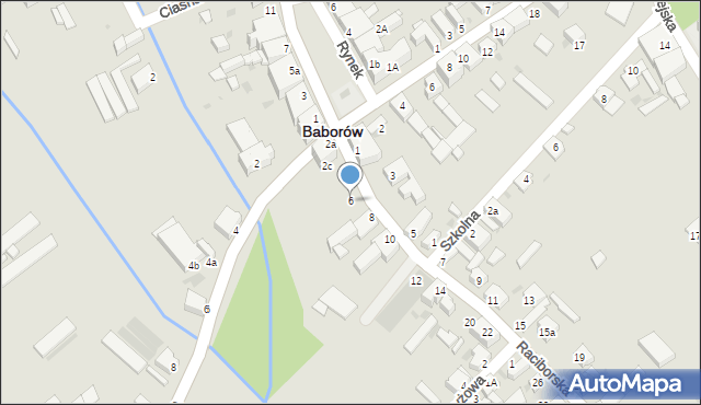 Baborów, Raciborska, 6, mapa Baborów