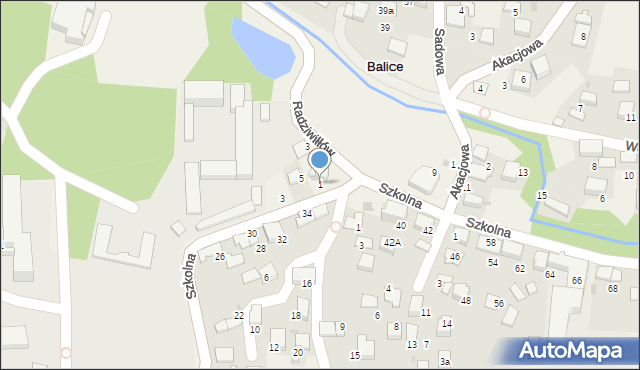 Balice, Radziwiłłów, 1, mapa Balice
