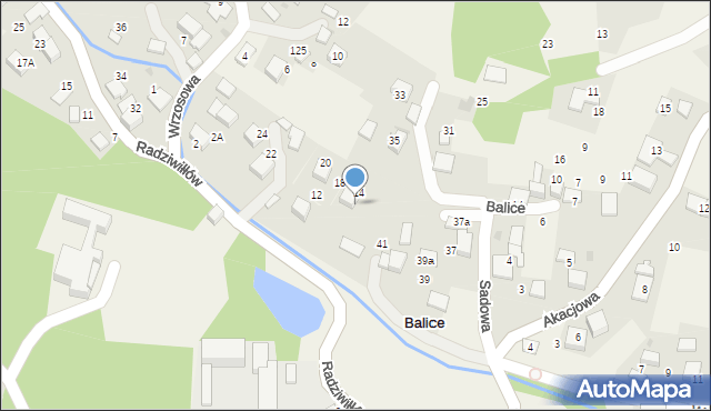 Balice, Radziwiłłów, 16, mapa Balice