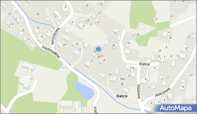 Balice, Radziwiłłów, 18, mapa Balice