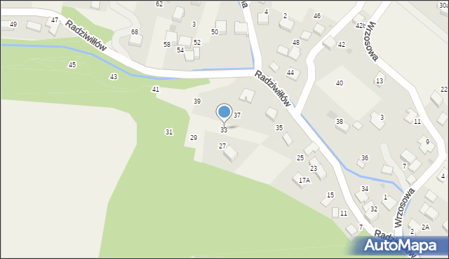 Balice, Radziwiłłów, 33, mapa Balice