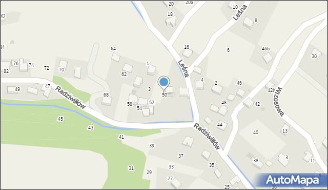 Balice, Radziwiłłów, 50, mapa Balice