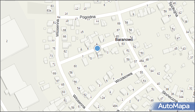 Baranowo, Radosna, 3, mapa Baranowo