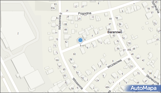 Baranowo, Radosna, 7, mapa Baranowo