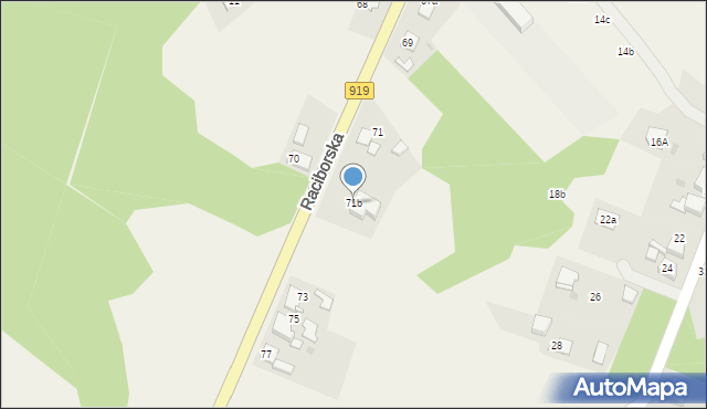 Bargłówka, Raciborska, 71b, mapa Bargłówka