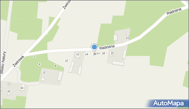 Basinów, Radosna, 16, mapa Basinów