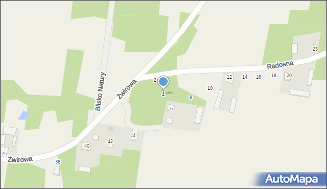 Basinów, Radosna, 4, mapa Basinów