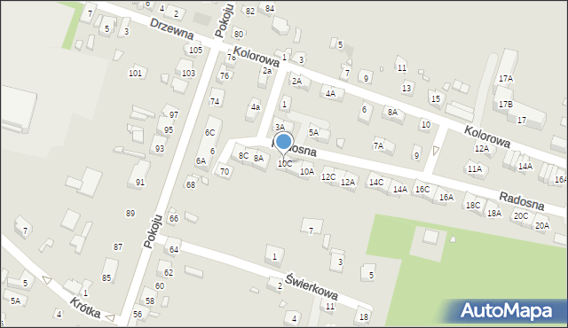 Będzin, Radosna, 10C, mapa Będzin