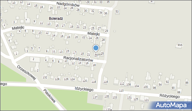 Będzin, Racjonalizatorów, 23, mapa Będzin