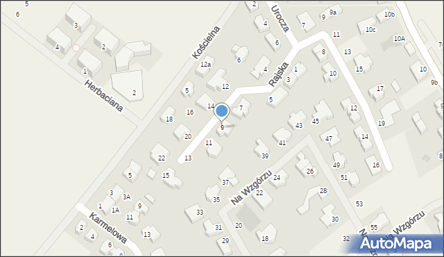 Bezrzecze, Rajska, 9, mapa Bezrzecze