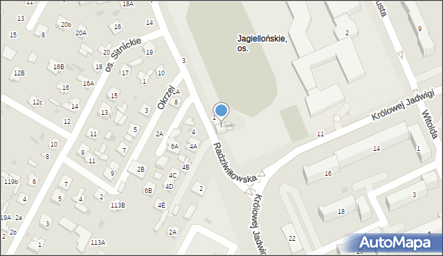 Biała Podlaska, Radziwiłłowska, 1A, mapa Białej Podlaskiej