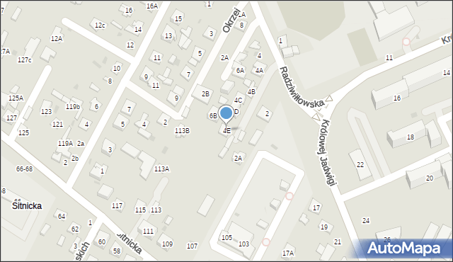 Biała Podlaska, Radziwiłłowska, 4E, mapa Białej Podlaskiej