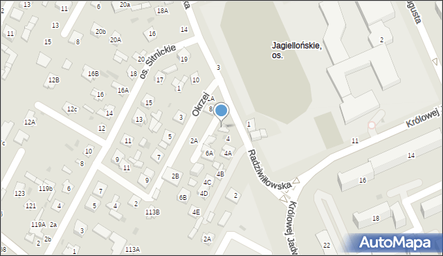 Biała Podlaska, Radziwiłłowska, 6, mapa Białej Podlaskiej