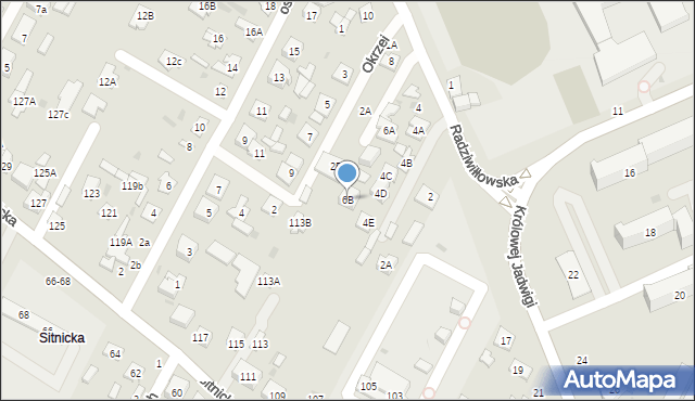 Biała Podlaska, Radziwiłłowska, 6B, mapa Białej Podlaskiej