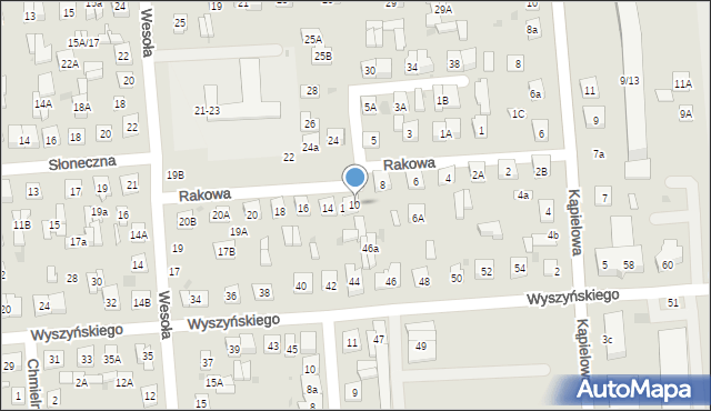 Biała Podlaska, Rakowa, 10, mapa Białej Podlaskiej