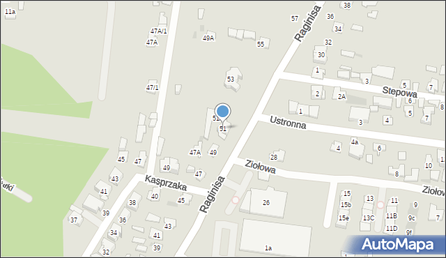 Białystok, Raginisa Władysława, mjr., 51, mapa Białegostoku