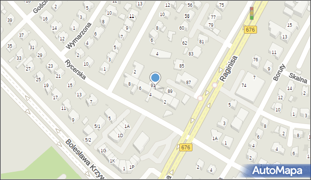 Białystok, Raginisa Władysława, mjr., 91, mapa Białegostoku