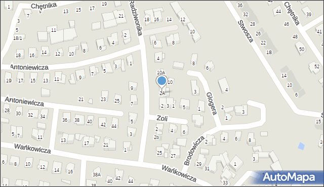 Białystok, Radziwonika Anatola, por., 2A, mapa Białegostoku
