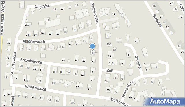 Białystok, Radziwonika Anatola, por., 9, mapa Białegostoku