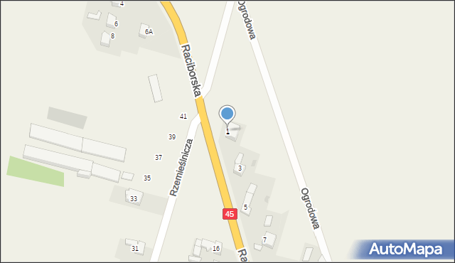 Bieńkowice, Raciborska, 1, mapa Bieńkowice