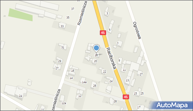 Bieńkowice, Raciborska, 18, mapa Bieńkowice
