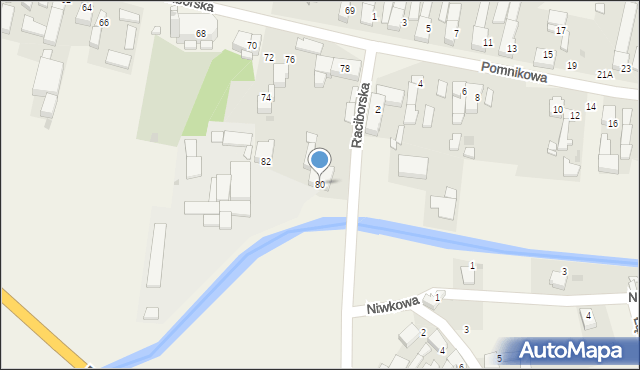Bieńkowice, Raciborska, 80, mapa Bieńkowice