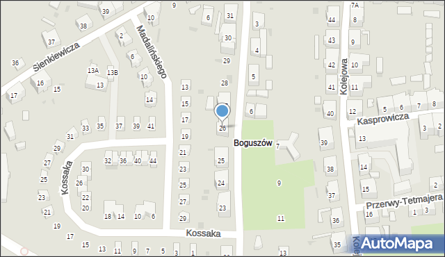 Boguszów-Gorce, Racławicka, 26, mapa Boguszów-Gorce