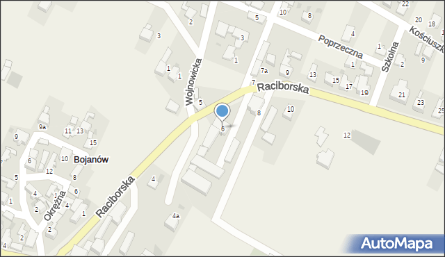 Bojanów, Raciborska, 6, mapa Bojanów