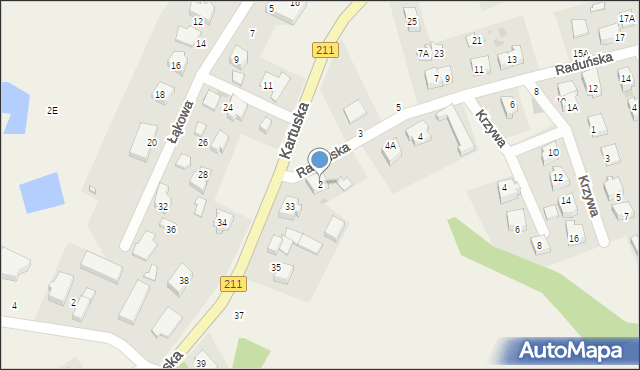 Borkowo, Raduńska, 2, mapa Borkowo