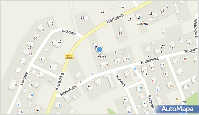 Borkowo, Raduńska, 7A, mapa Borkowo