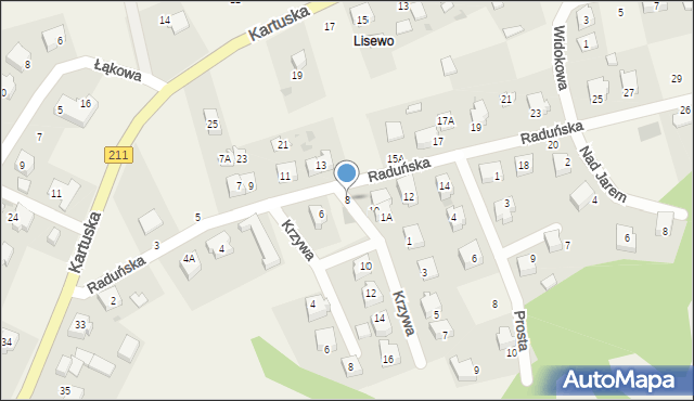 Borkowo, Raduńska, 8, mapa Borkowo