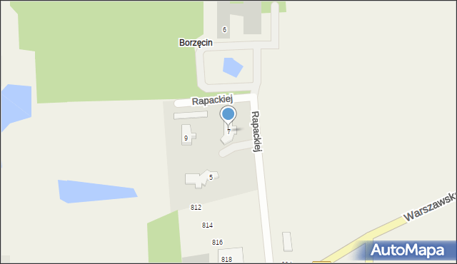 Borzęcin Duży, Rapackiej Tekli, 7, mapa Borzęcin Duży