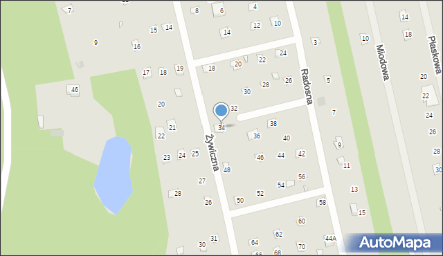 Brok, Radosna, 34, mapa Brok