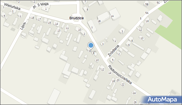 Brudzice, Radomszczańska, 6, mapa Brudzice