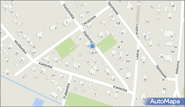 Brwinów, Radomska, 10, mapa Brwinów