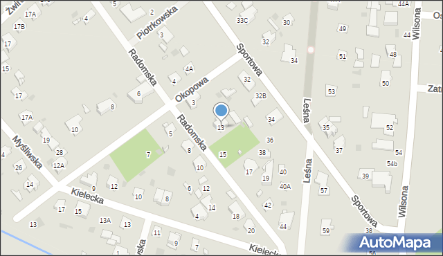 Brwinów, Radomska, 13, mapa Brwinów