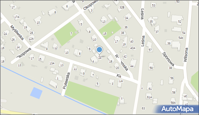 Brwinów, Radomska, 14, mapa Brwinów