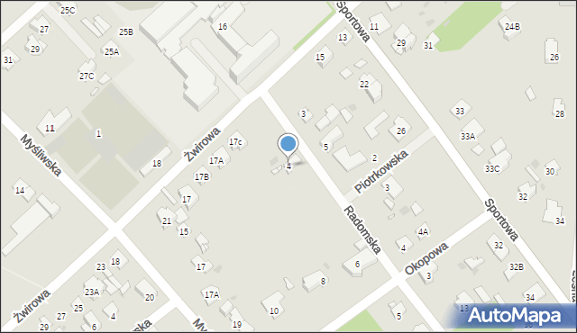 Brwinów, Radomska, 4, mapa Brwinów