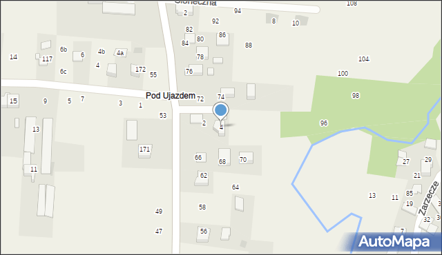 Brzezie, Radosna, 4, mapa Brzezie