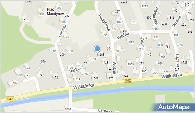 Buczkowice, Radosna, 161, mapa Buczkowice